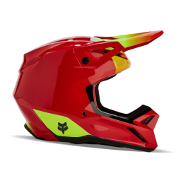 CASQUE FOX V1 BALLAST ROUGE FLUO