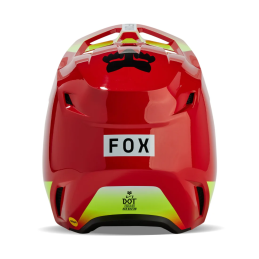 CASQUE FOX V1 BALLAST ROUGE FLUO