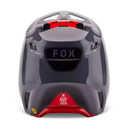 CASQUE FOX V1 INTERFERE GRIS ET ROUGE