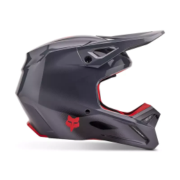 CASQUE FOX V1 INTERFERE GRIS ET ROUGE