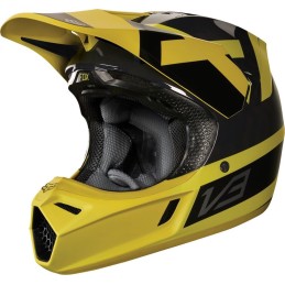 CASQUE FOX V3 PREEST ECE NOIR ET JAUNE 