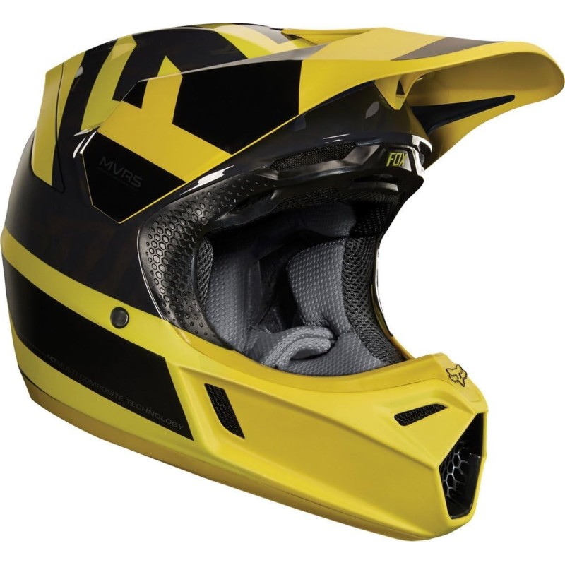 CASQUE FOX V3 PREEST ECE NOIR ET JAUNE 