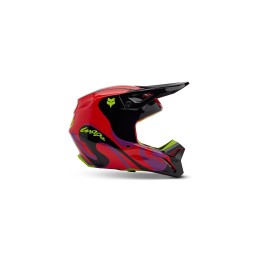 CASQUE FOX V1 EMOTION ROUGE FLUO