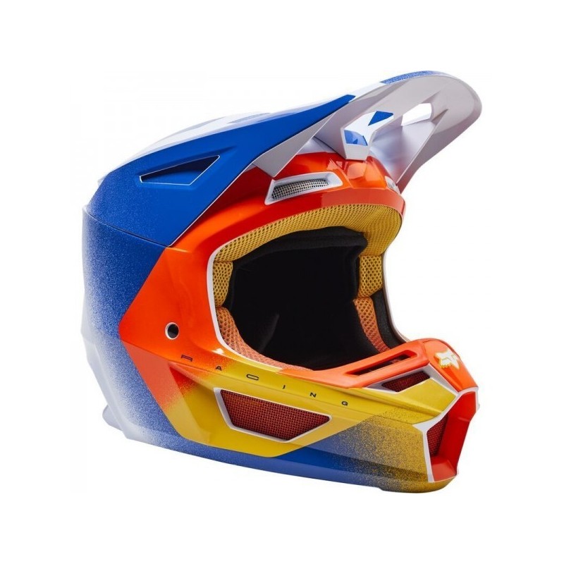 CASQUE FOX V2 RKANE ORANGE BLEU