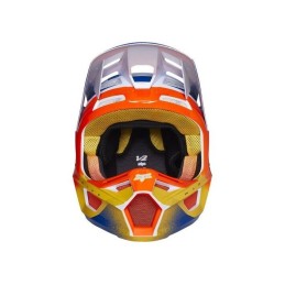 CASQUE FOX V2 RKANE ORANGE BLEU