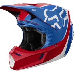 CASQUE FOX V3 KILA ECE BLEU ROUGE