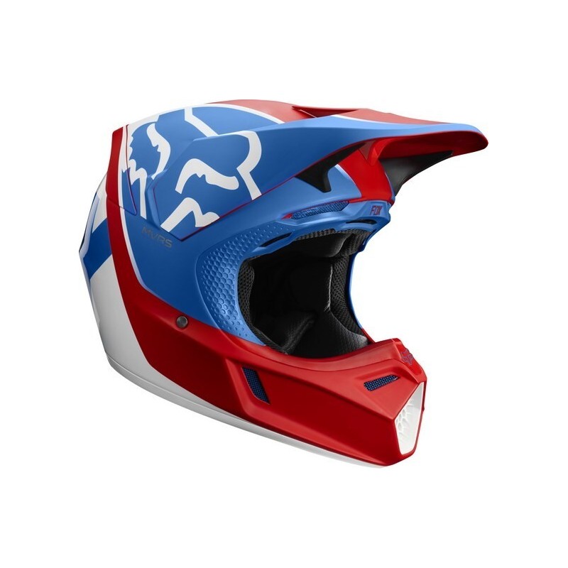 CASQUE FOX V3 KILA ECE BLEU ROUGE