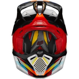 CASQUE FOX V3 MOTIF HELMET ROUGE JAUNE