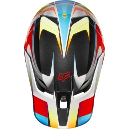 CASQUE FOX V3 MOTIF HELMET ROUGE JAUNE