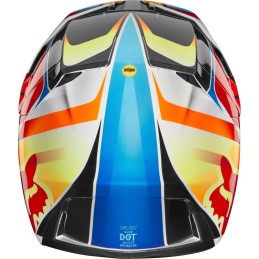 CASQUE FOX V3 MOTIF HELMET ROUGE JAUNE