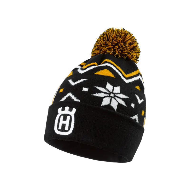 BONNET DE NOEL HUSQVARNA ROCKSTAR RS HQV WINTER POM POM BEANIE