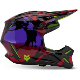 CASQUE FOX V3 THROTTLE JAUNE FLUO