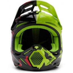 CASQUE FOX V3 THROTTLE JAUNE FLUO