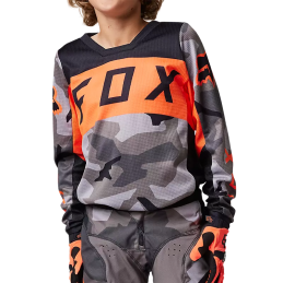 MAILLOT FOX 180 BNKR ENFANT GRIS ET CAMOUFLE