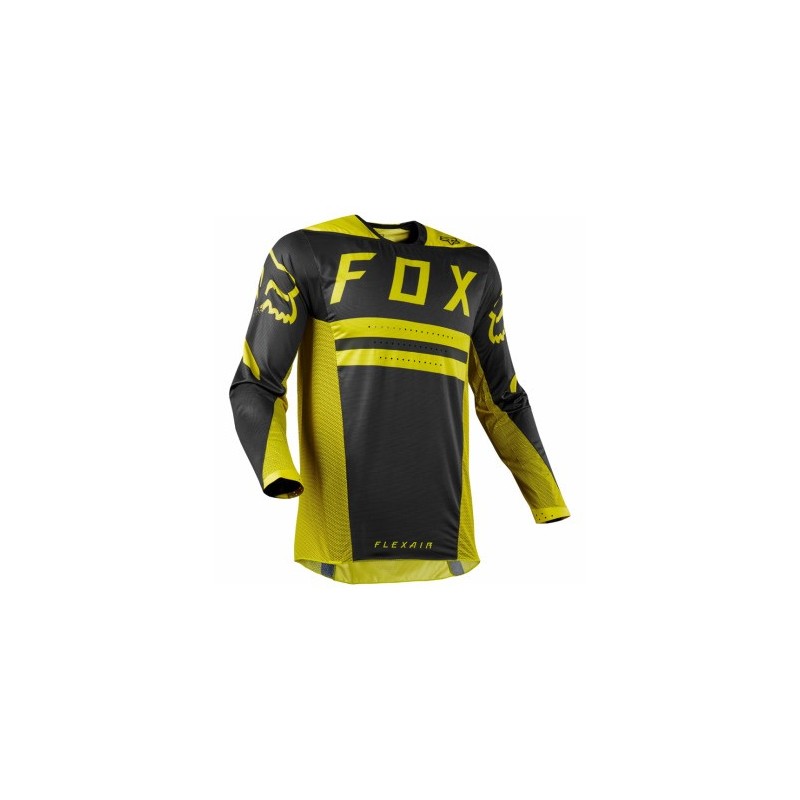 MAILLOT FOX FLEXAIR PREEST NOIR ET JAUNE